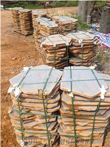 China Grey Basalt Flagstone Irregular Pavers Stone