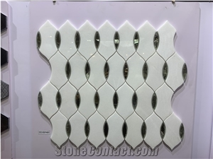 Customer Design New Pattern Jazz White Volakas Marble Mosaic Customer Design New Pattern Jazz White Volakas Marble Mosaic