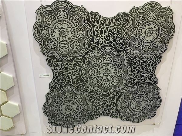 Customer Design New Pattern Jazz White Volakas Marble Mosaic