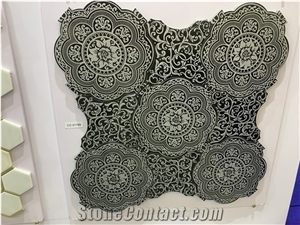 Customer Design New Pattern Jazz White Volakas Marble Mosaic