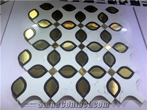 Customer Design New Pattern Jazz White Volakas Marble Mosaic