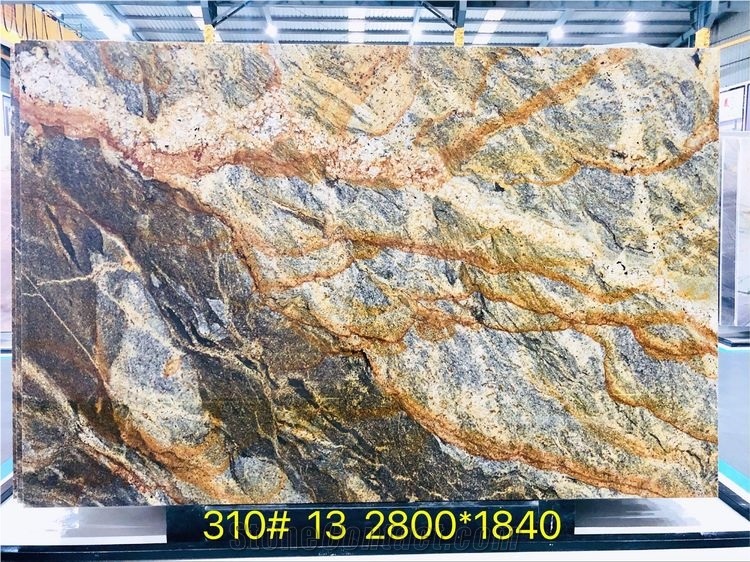 Gold With Black Vein Quartzite Tiles & Slabs