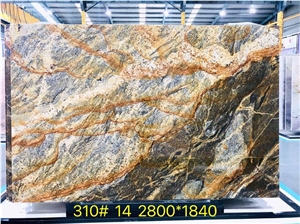 Gold With Black Vein Quartzite Tiles & Slabs