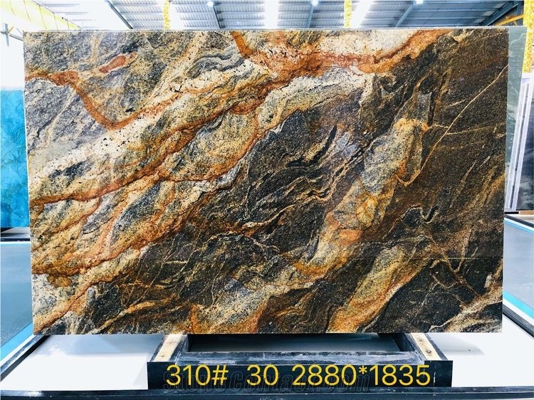 Gold With Black Vein Quartzite Tiles & Slabs