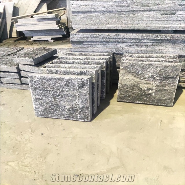 Nero Santiago Granite Split Face Stone, Mushroom Wall Tiles