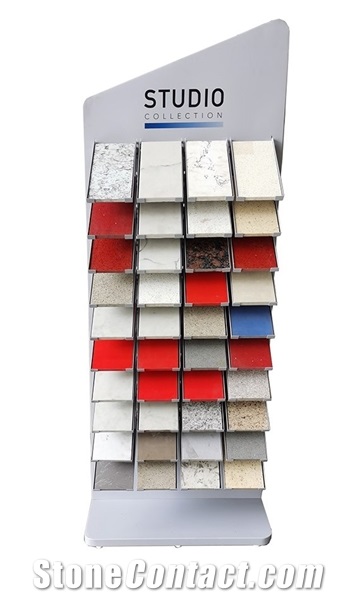 Metal Floor Stone And Tiles Slab Display Stand Tower