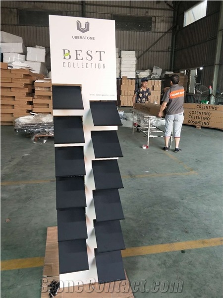 Special Metal Artificial Stone Display Tower Stand