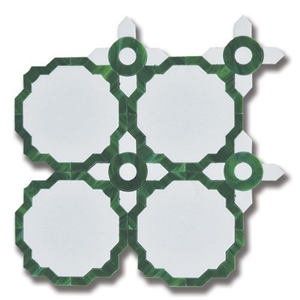 Essence Whimsy Emerald Thassos Wall Emerald Art Glass Mosaic