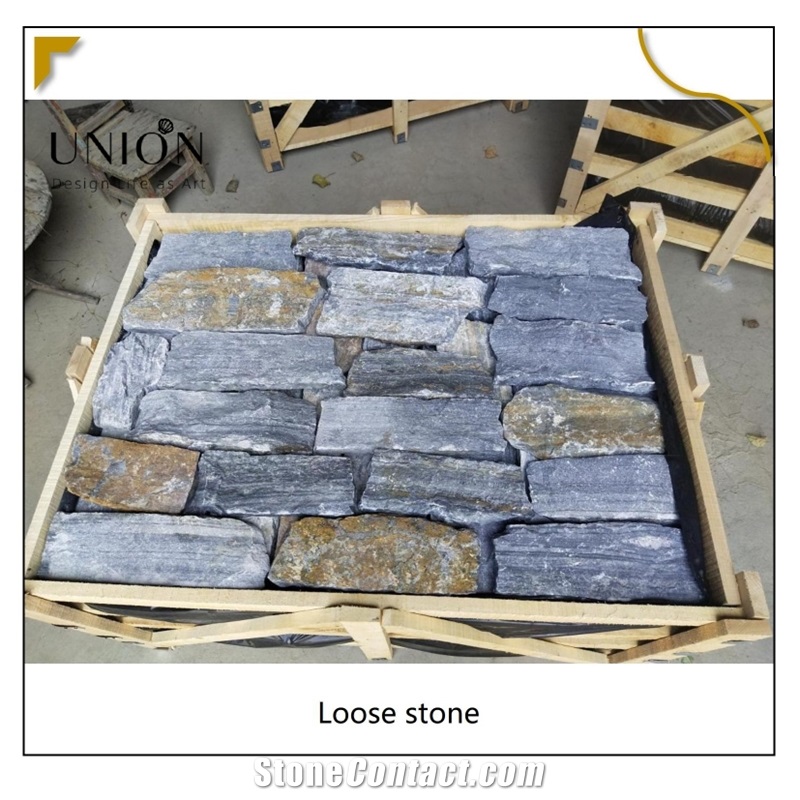 UNION DECO Blue Quartzite Loose Stacked Wall Veneer Stone