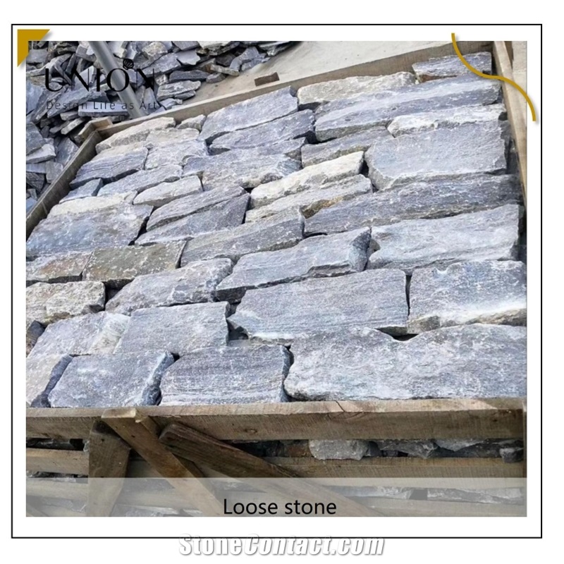 UNION DECO Loose Stone Veneer Blue Quartzite For Wall Cover