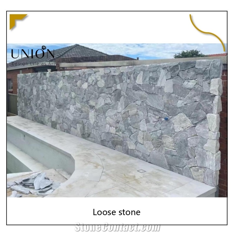 UNION DECO Natural Cloudy Grey Loose Stone Wall Cladding
