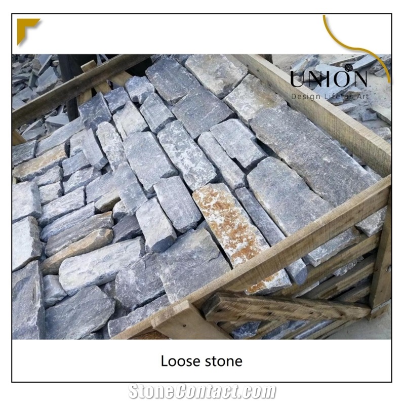UNION DECO Natural Split Blue Quartzite Loose Strip Stone