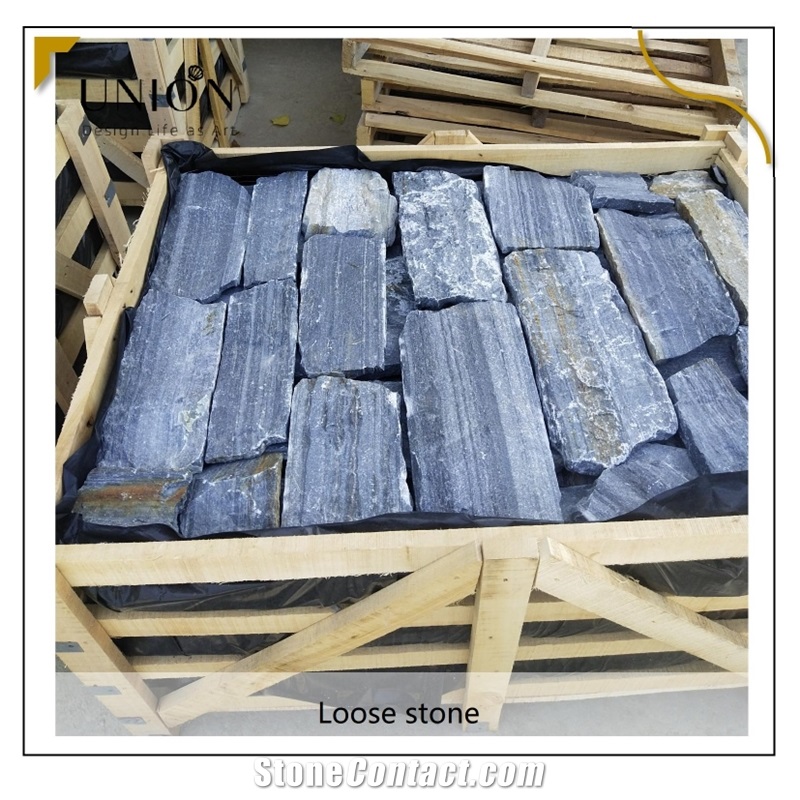 UNION DECO Natural Split Blue Quartzite Loose Strip Stone