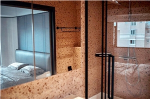 Pink Terrazzo Slab For Bathroom Walling
