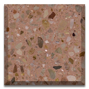 Pink Terrazzo Slab For Bathroom Walling