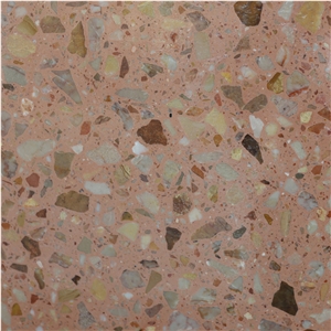 Pink Terrazzo Slab For Bathroom Walling