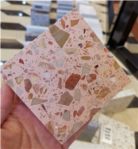 Pink Terrazzo Slab For Bathroom Walling