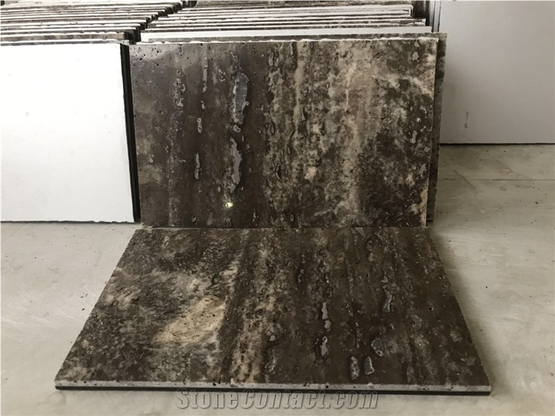 Silver Travertine 3Mm ACM Backer For Wall Decoration