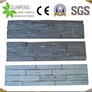 China Black Slate Ledger Wall Cladding Stacked Stone
