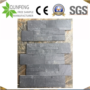 China Black Wall Brick Covering Slate Stacked Stone