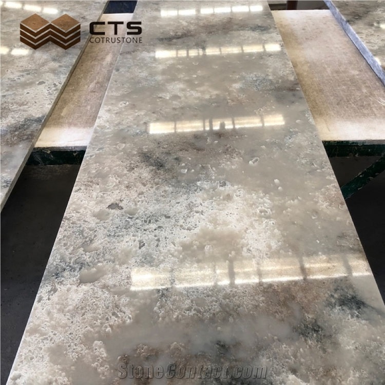 Good Look New Arrival Brown Veins Artificial Quartz Worktop