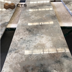Good Look New Arrival Brown Veins Artificial Quartz Worktop
