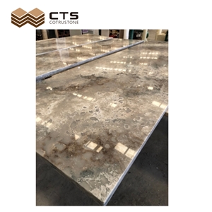 Good Look New Arrival Brown Veins Artificial Quartz Worktop