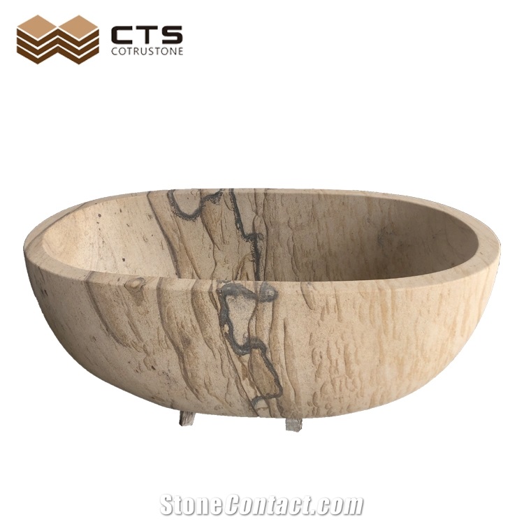 Bathtub Fancy Style Custom Size Natural Stone Hand Carved