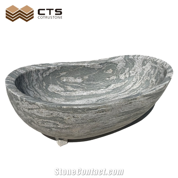 Bathtub Fancy Style Custom Size Natural Stone Hand Carved