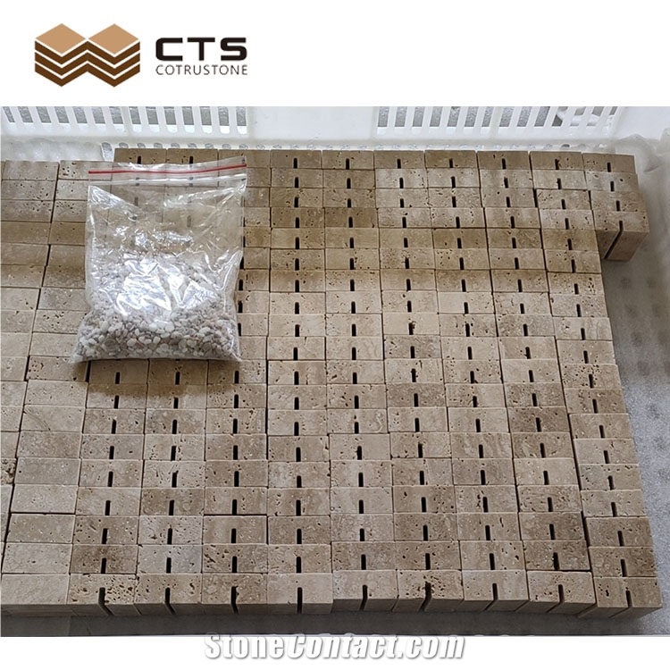 Beige Travertine Name Card Holder Custom Size Wholesale