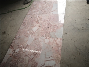 Cream Rose Pink Red Polished Marble Tiles Factory Custom