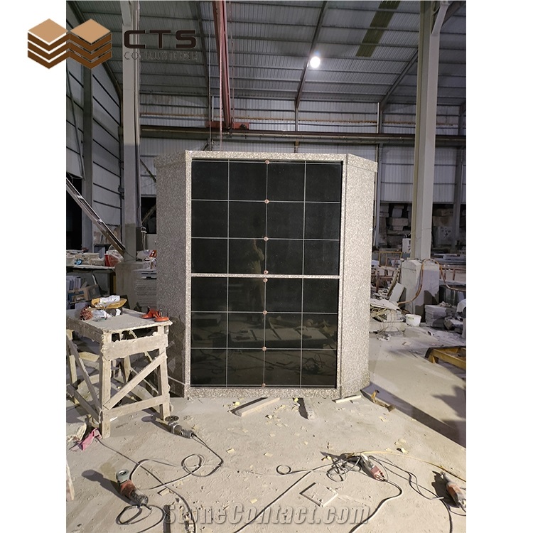 Granite Cemetery Crypts Big Cremation Niches Carving Gazebo Model
