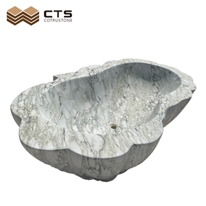 Hand Carved High Polish Stone Bathtub Oval Design Whirlpools