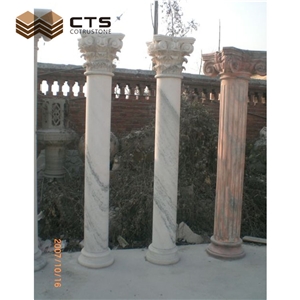 Solid Marble Colum Hand Carving Capital Custom Stigma