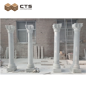 Solid Marble Colum Hand Carving Capital Custom Stigma