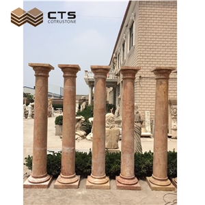 Solid Marble Colum Hand Carving Capital Custom Stigma