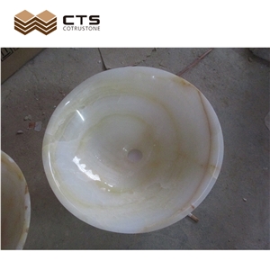 Top Quality White Onyx Oval Basin For Home Decoration