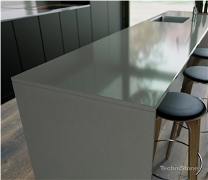Crystal Steel Quartz Perimeter Countertop And Kitchen Island