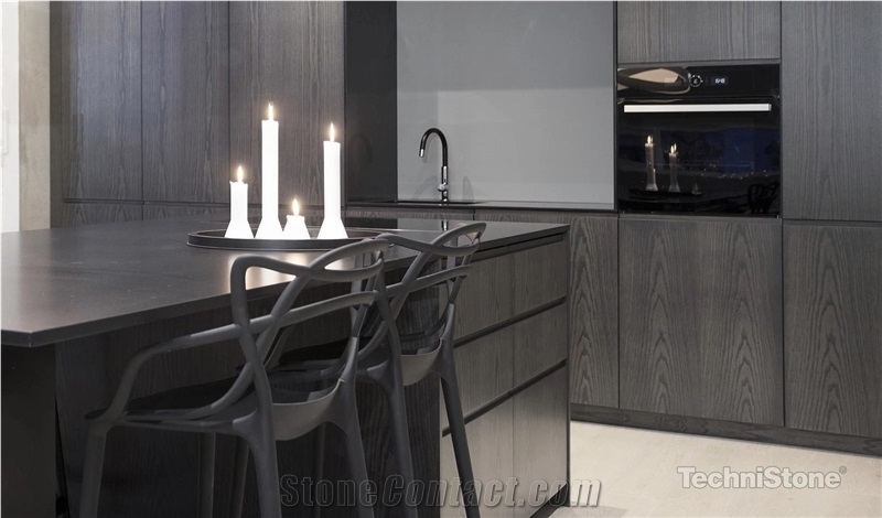 Gobi Black Quartz Kitchen Countertops