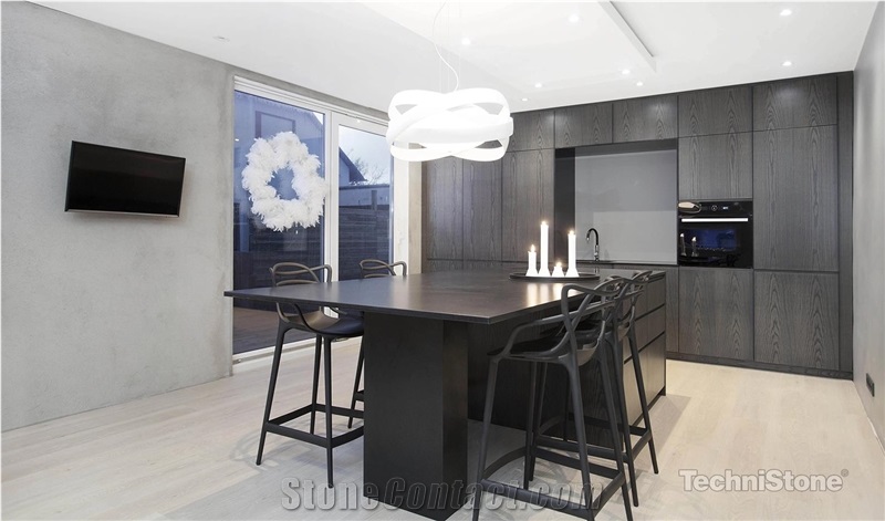 Gobi Black Quartz Kitchen Countertops