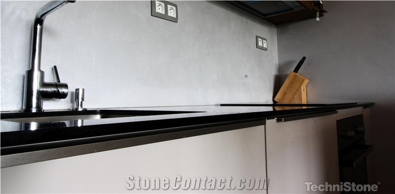 Gobi Black Quartz Kitchen Countertops