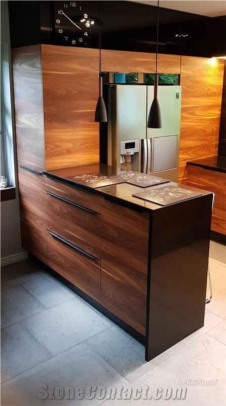 Gobi Black Quartz Kitchen Countertops