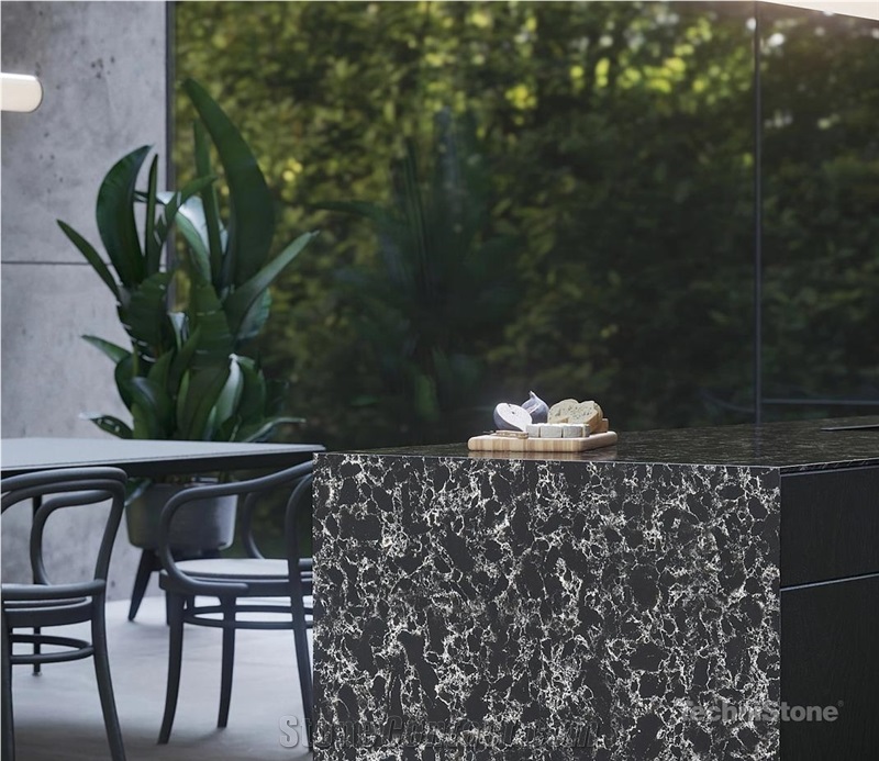 Pearl Rocca Quartz Kitchen Countertops