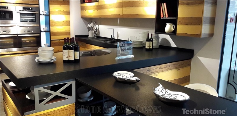 Taurus Black Quartz Kitchen Countertops