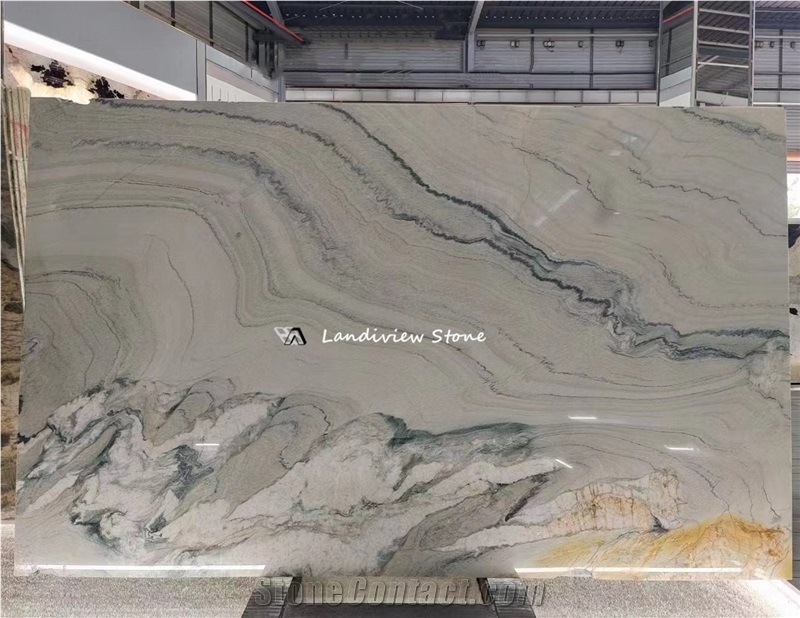 Bookmatched Gold Macaubas Quartzite Slabs