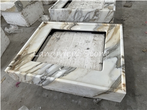 Calacatta White Marble With Gold Veins Bath Countertop Calacatta White Marble With Gold Veins Bath Countertop