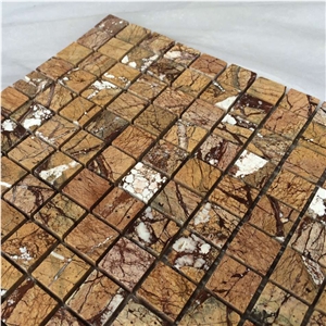 Rain Forest Gold Square Marble Tile