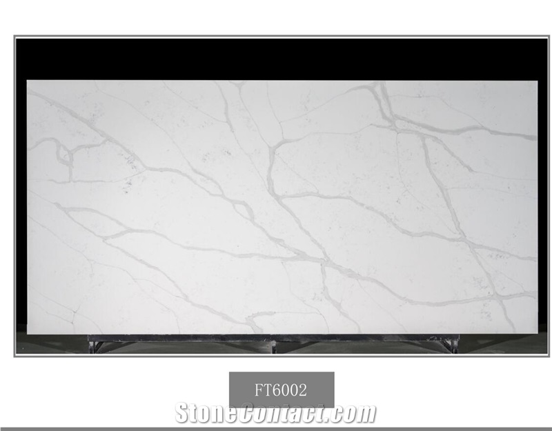 Artificial Calacatta Snow White Quartz Stone Slab In China