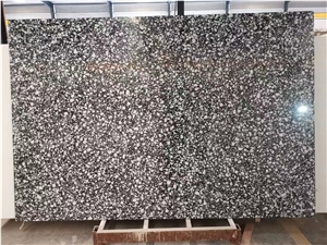 Babys Breath Terrazzo Black Cement Stone Slab Wall Tile