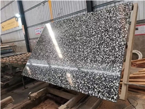 Babys Breath Terrazzo Black Cement Stone Slab Wall Tile